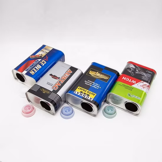 Lata de metal cuadrada, lata de aceite de motor personalizada, embalaje de lata de aceite lubricante cuadrado de 1L