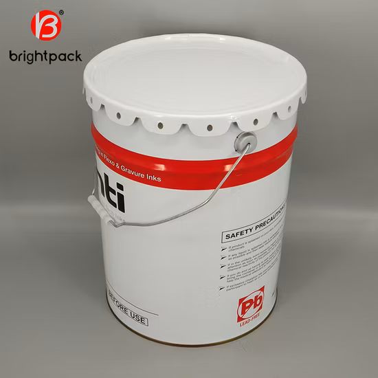 Tambor de cubo de hojalata de acero metálico de 18L y 20L con tapa de 10 litros con tapa